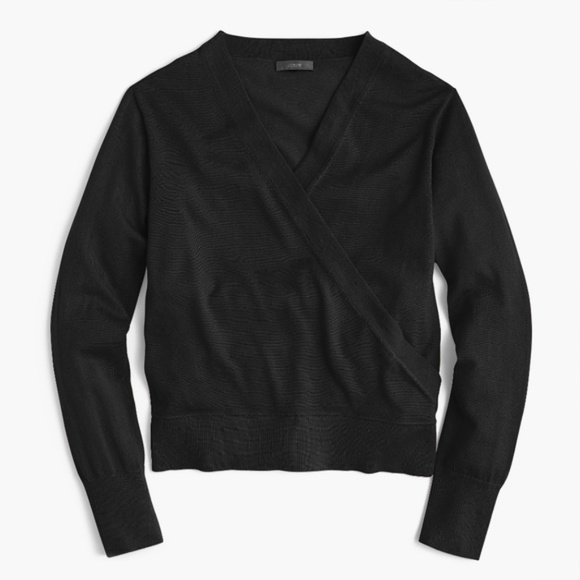 J. Crew Sweaters - J. CREW Merino Wrap Sweater Black {MM29}
